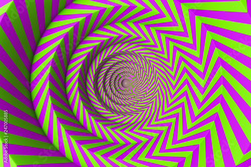 Green and pink concentric circles pattern