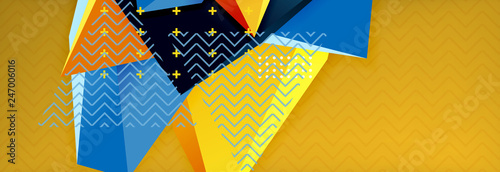 3d triangular shapes geometric background. Origami style pattern with triange shapes for decorative design. Poster design. Line design. Modern presentation template
