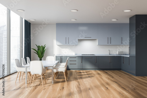 Panoramic kitchen with table