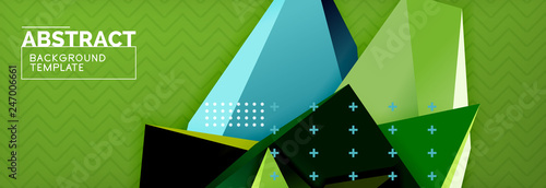 3d triangular shapes geometric background. Origami style pattern with triange shapes for decorative design. Poster design. Line design. Modern presentation template