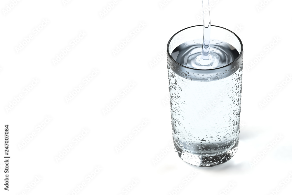 水が注がれるコップの3dイラスト Stock Illustration Adobe Stock