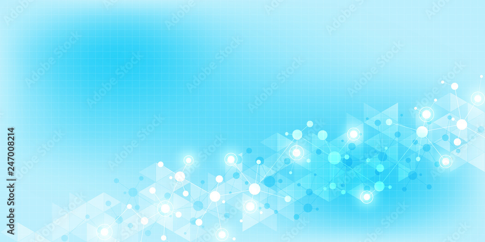 Abstract geometric texture with molecular structures and neural network. Molecules DNA and genetic research. Plexus background. Vector illustration for medical, scientific and technological design. Abstract geometric texture with molecular structures and neural network. Molecules DNA and genetic research. Plexus background. Vector illustration for medical, scientific and technological design.