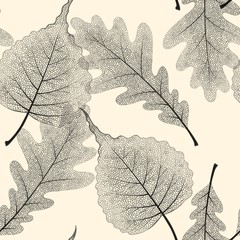 Sierkussen Bladnerven patronen Gedetailleerd skeletblad naadloos grafisch dessin  © olga_igorevna