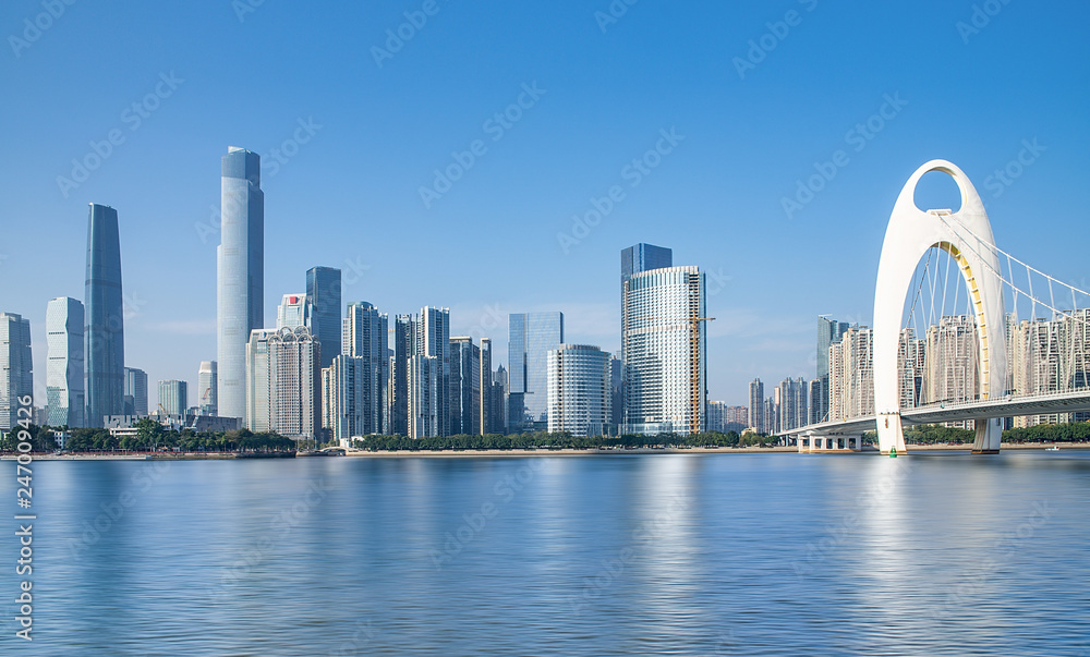 Pearl River City Skyline, Tianhe District, Guangzhou, China