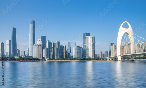 Pearl River City Skyline  Tianhe District  Guangzhou  China