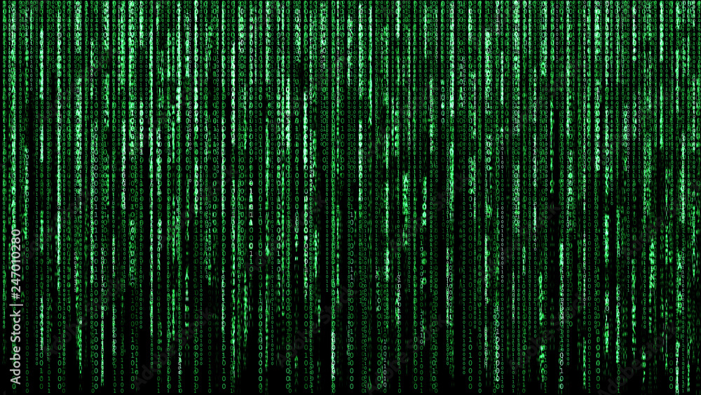 Digital gezeichnete Skizzen grüne binäre Netzwerk Matrix, Illustration Digital gezeichnete Skizzen grüne binäre Netzwerk Matrix, Illustration