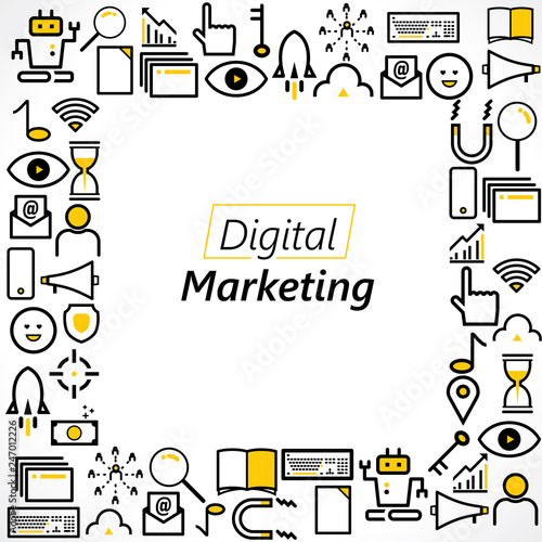 Vector background design of digital marketing concept.