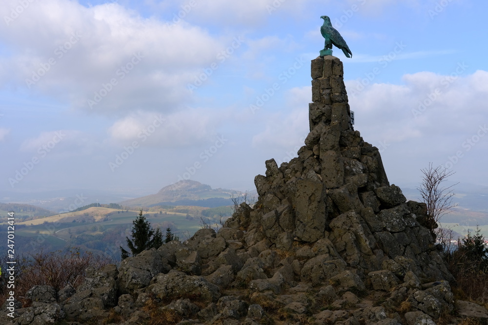 Wasserkuppe und  Pferdskopf in der Rhön im Herbst, Biosphärenreservat Rhön, Hessen, Deutschland