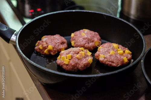 cooking meatballs with cheese