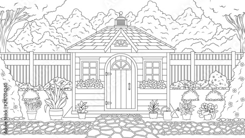 Garden house coloring 