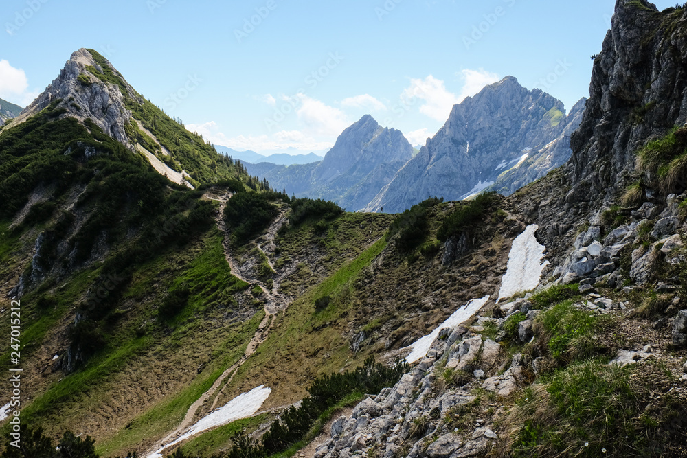 epic mountain landscape in the bavarian alps to travel and hike