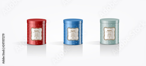packaging design cylinder container holiday tea tin cookie jar