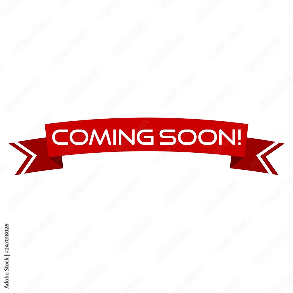 Red banner coming soon, simple icon, logo, sign Red banner coming soon, simple icon, logo, sign
