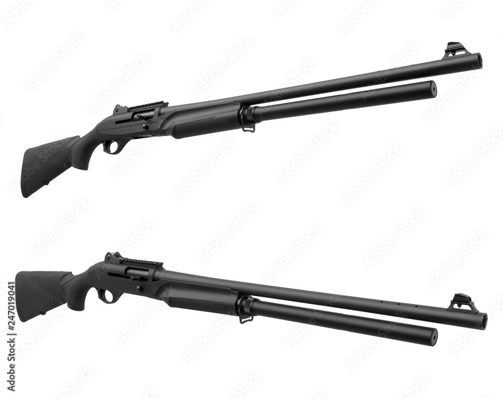 Shotgun isolated on white Shotgun isolated on white