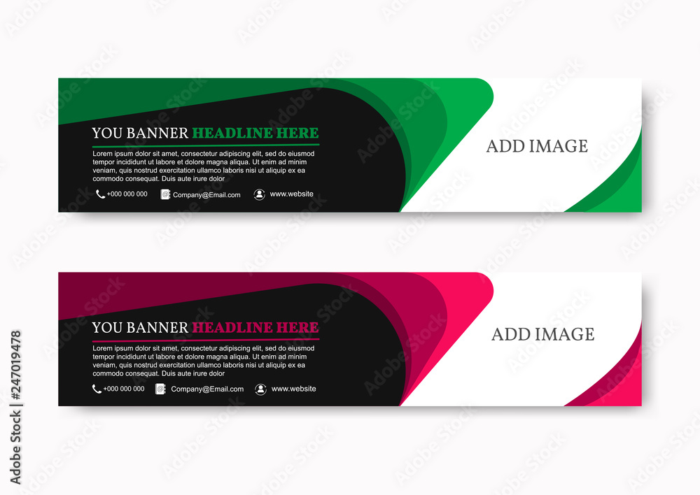 Layouts of modern web banners. Layouts of modern web banners.