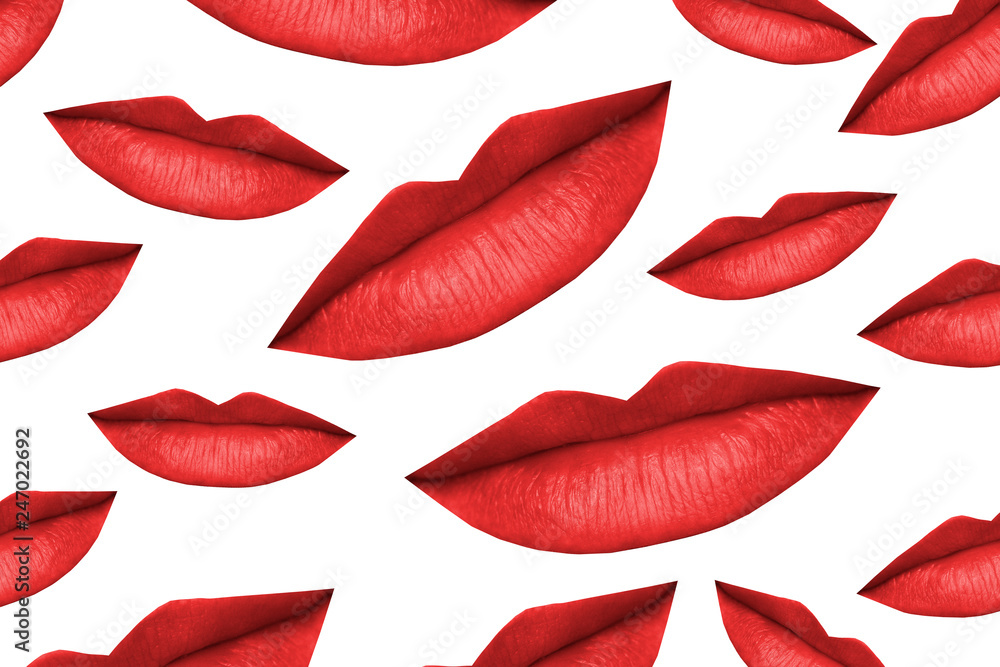 background with red lips of girl on white. sexy, love, passion, erotic concept background with red lips of girl on white. sexy, love, passion, erotic concept
