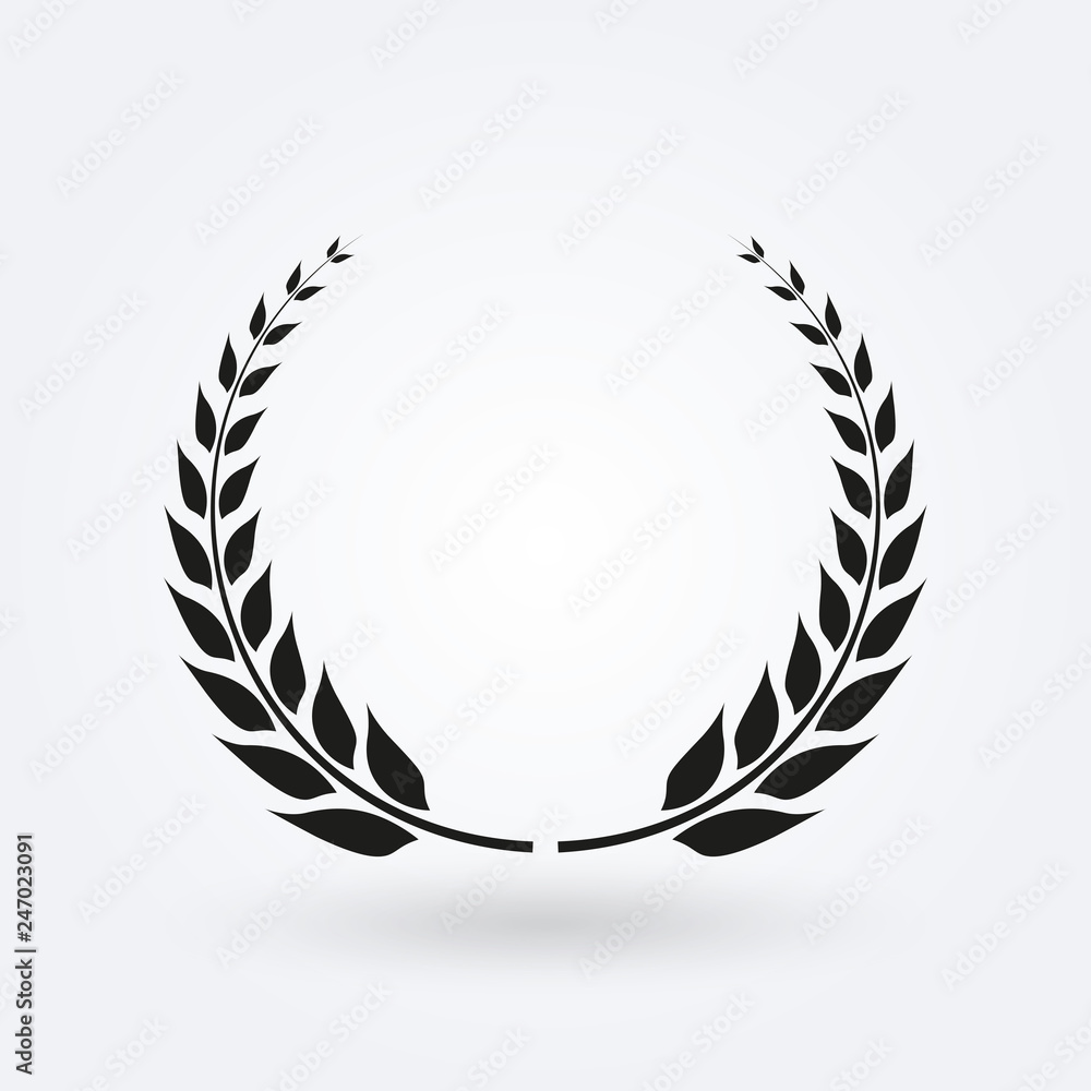 Laurel wreath icon. Award and victory symbol. Trophy and prize for winners. Vector illustration. Laurel wreath icon. Award and victory symbol. Trophy and prize for winners. Vector illustration.
