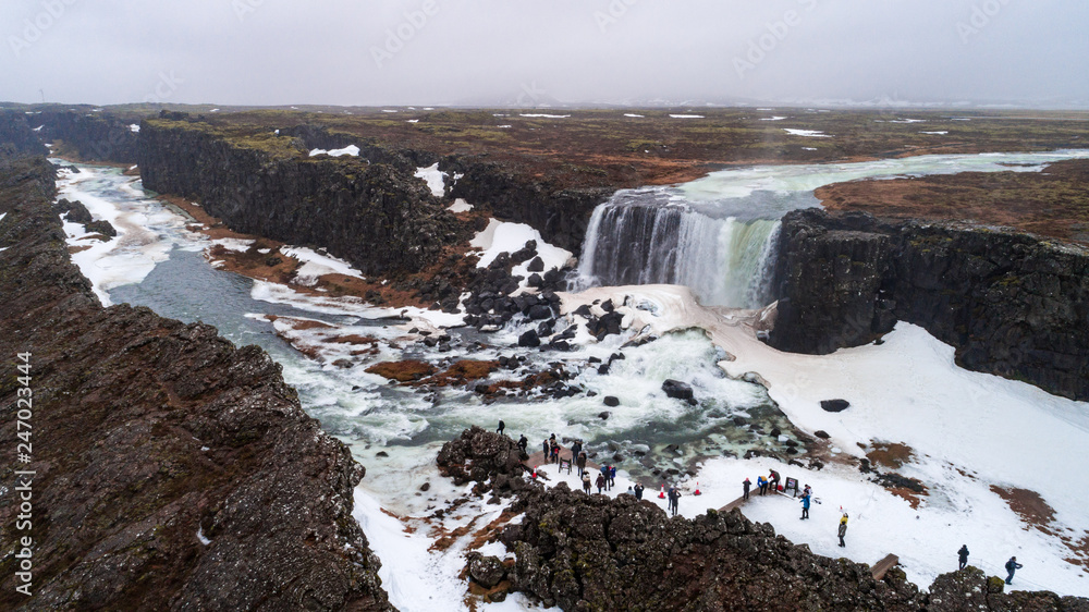 Wasserfall Oxararfoss Kontinentalspalte, Island