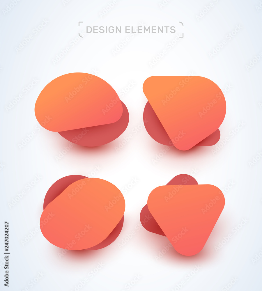 Modern abstract bubbles collection. Design and logo elements. Coral trendy color placeholder Modern abstract bubbles collection. Design and logo elements. Coral trendy color placeholder