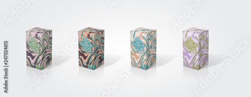 packaging design box 3d candy tea container