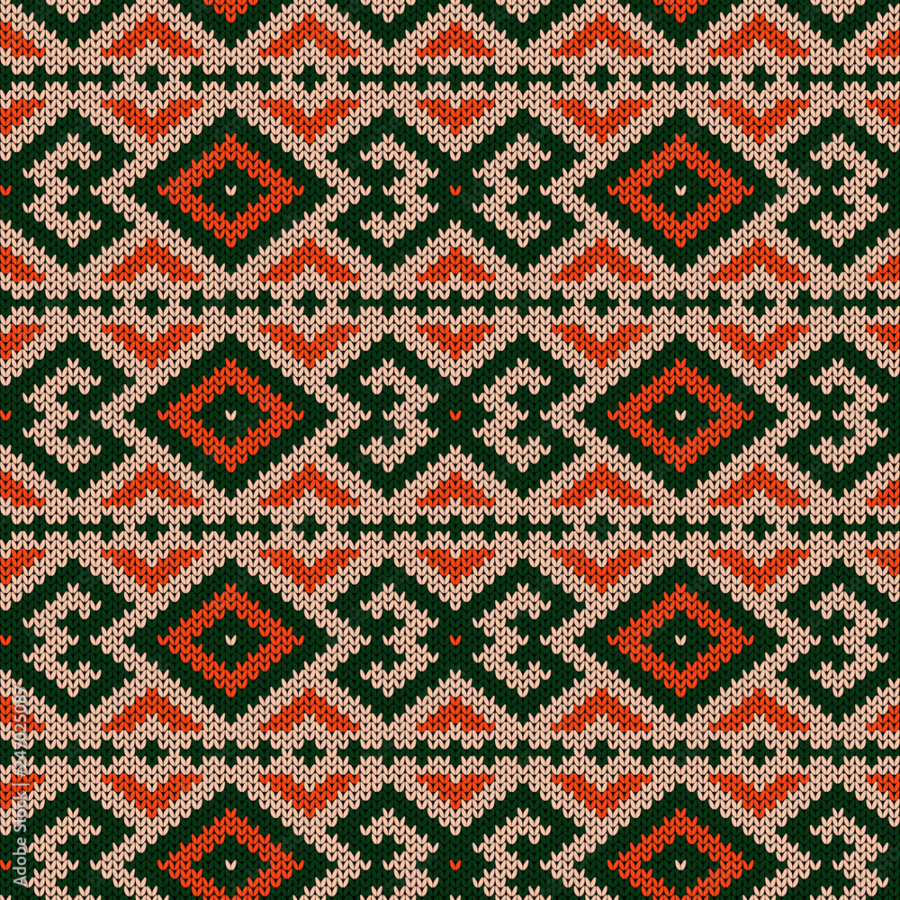 Knitted seamless ornate pattern Knitted seamless ornate pattern