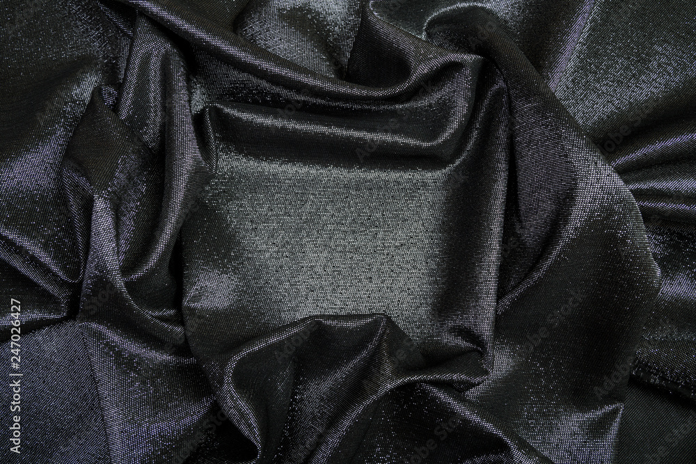 Fototapeta premium rectangular frame of black shiny fabric lined with sequins