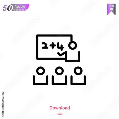 Outline class icon isolated on white background. Line pictogram. Graphic design, mobile application, logo, user interface. Editable stroke. EPS10 format vector illustration