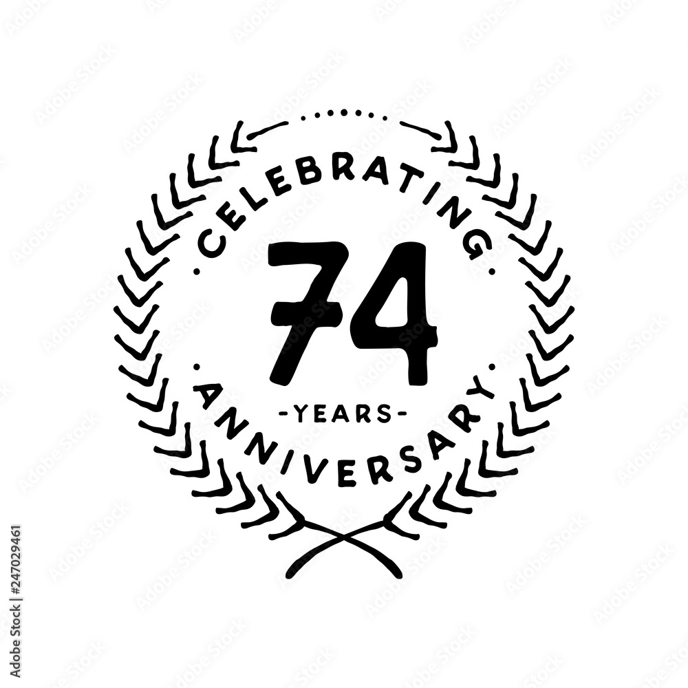 74 years design template. 74th vector and illustration 74 years design template. 74th vector and illustration
