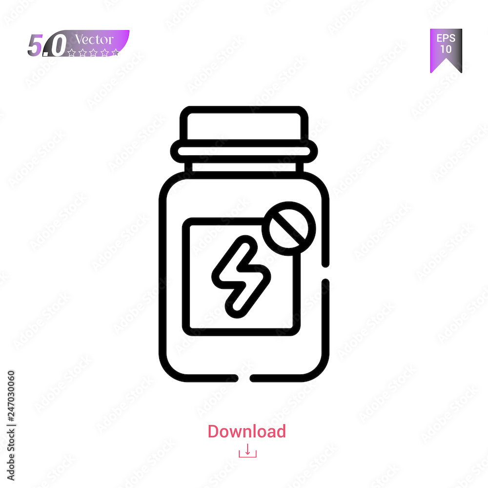 Outline vitamins icon isolated on white background. Line pictogram. Graphic design, mobile application, logo, user interface. Editable stroke. EPS10 format vector illustration Outline vitamins icon isolated on white background. Line pictogram. Graphic design, mobile application, logo, user interface. Editable stroke. EPS10 format vector illustration