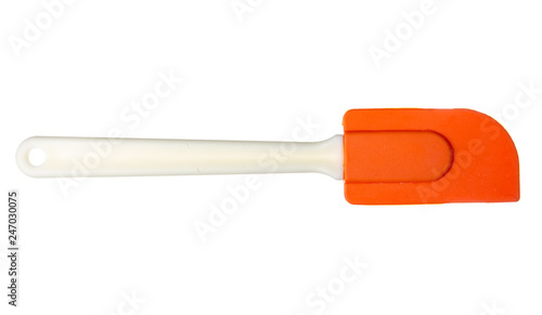Kitchen spatula on white background isolation, top view
