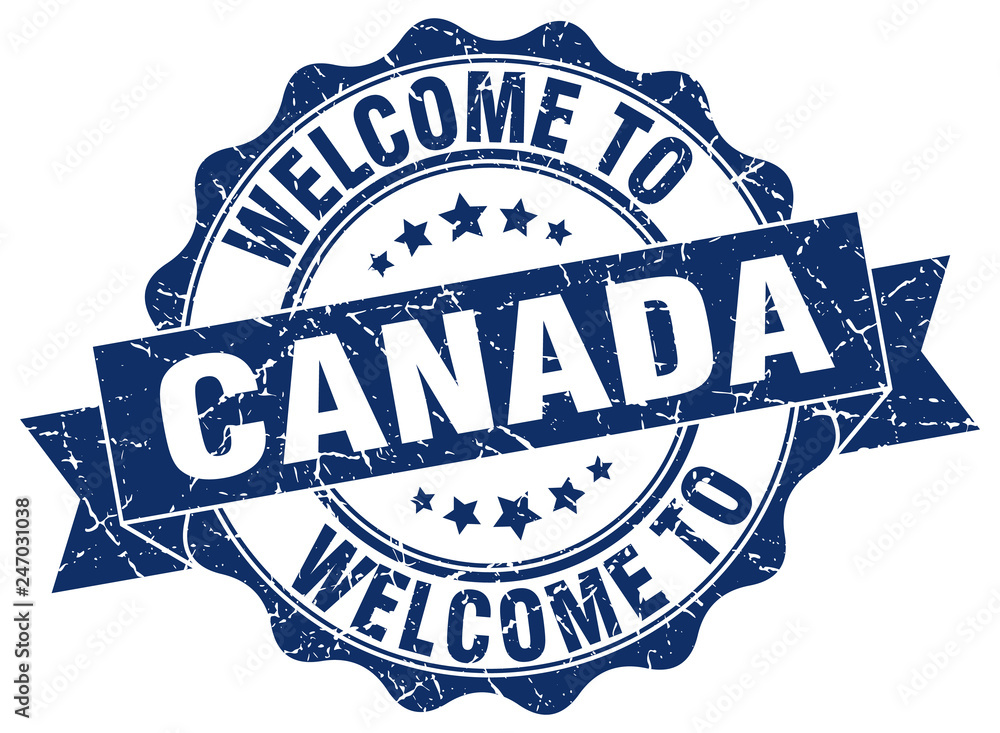 Obraz premium Canada round ribbon seal