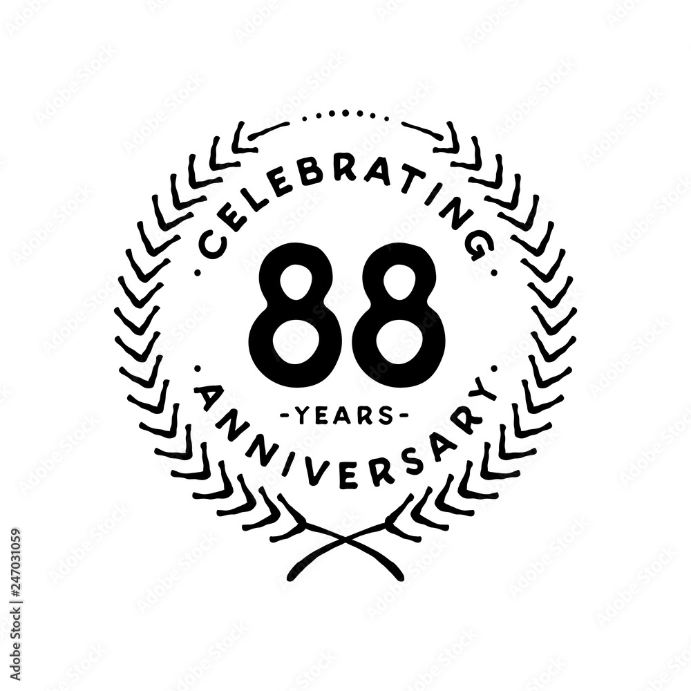 88 years design template. 88th vector and illustration 88 years design template. 88th vector and illustration