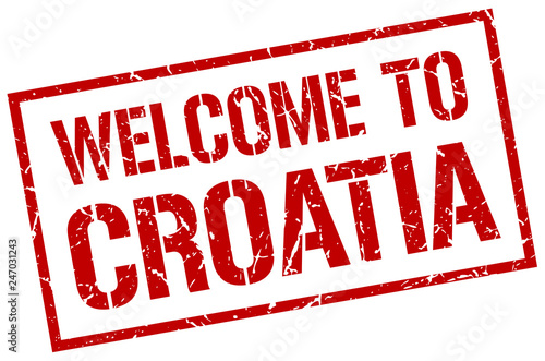 welcome to Croatia stamp