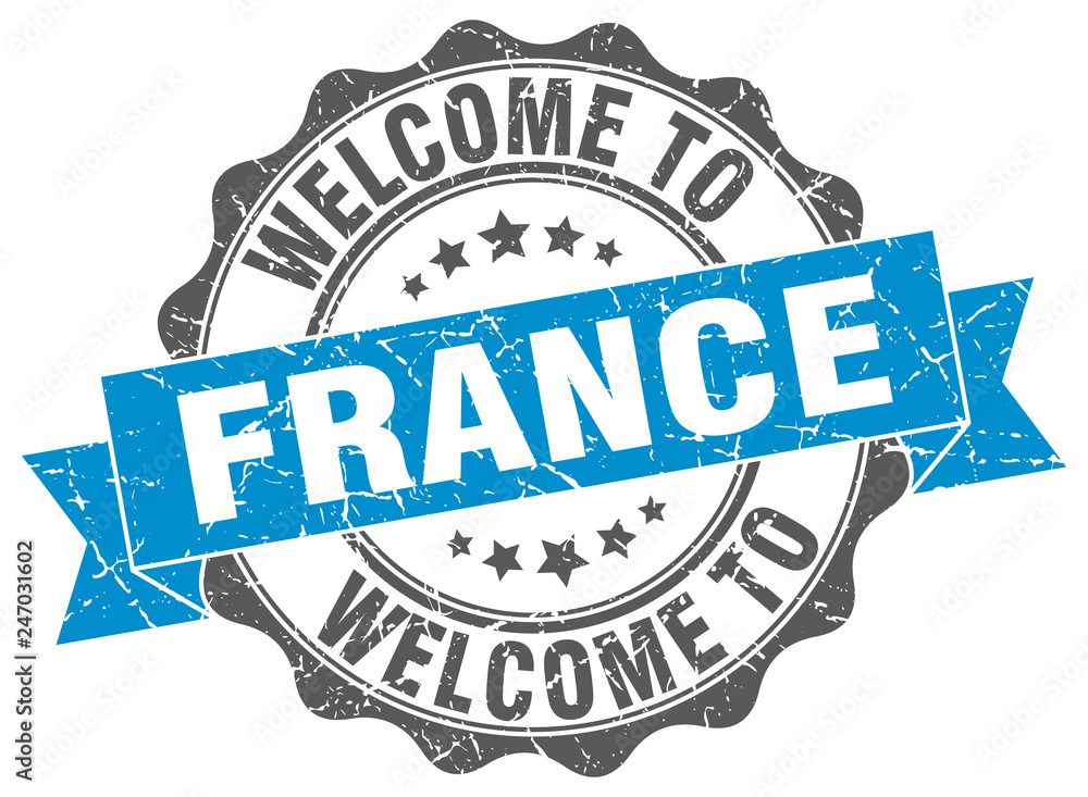 Fototapeta premium France round ribbon seal