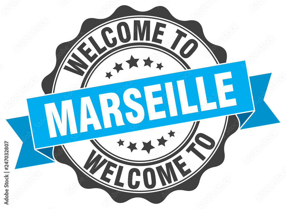 Fototapeta premium Marseille round ribbon seal
