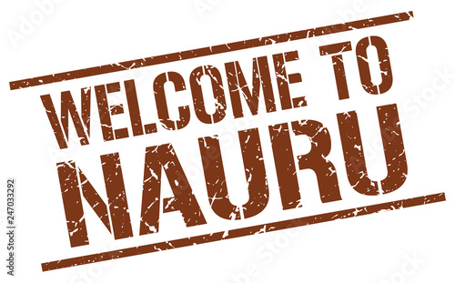 welcome to Nauru stamp