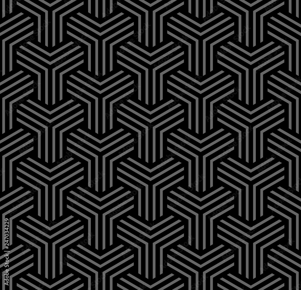 Seamless black geometric pattern. Seamless black geometric pattern.