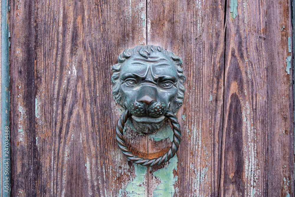 old lion knob in a door in murano take 2