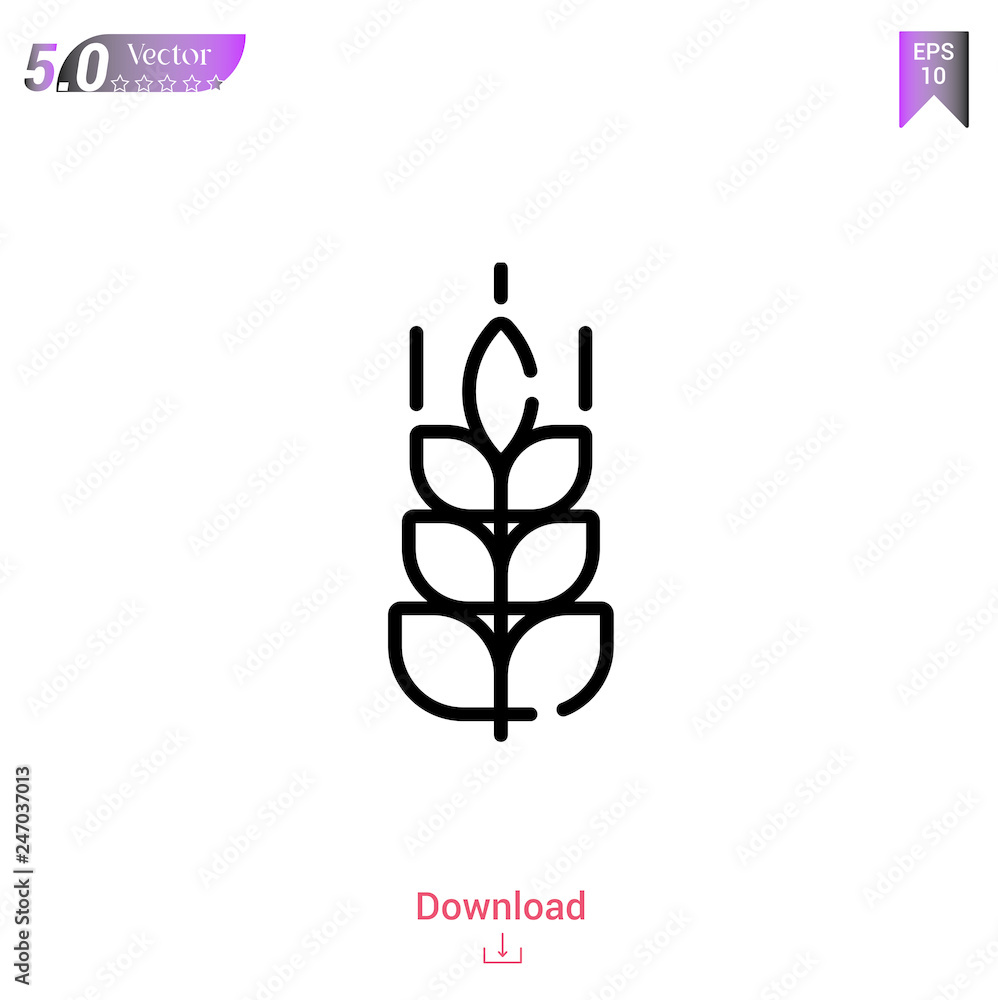 Outline gluten icon isolated on white background. Line pictogram. Graphic design, mobile application, logo, user interface. Editable stroke. EPS10 format vector illustration Outline gluten icon isolated on white background. Line pictogram. Graphic design, mobile application, logo, user interface. Editable stroke. EPS10 format vector illustration