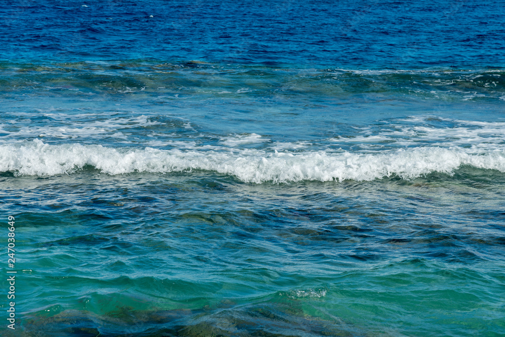 The sea and the waves. beautiful waves in the sea. Small waves on the sea.
