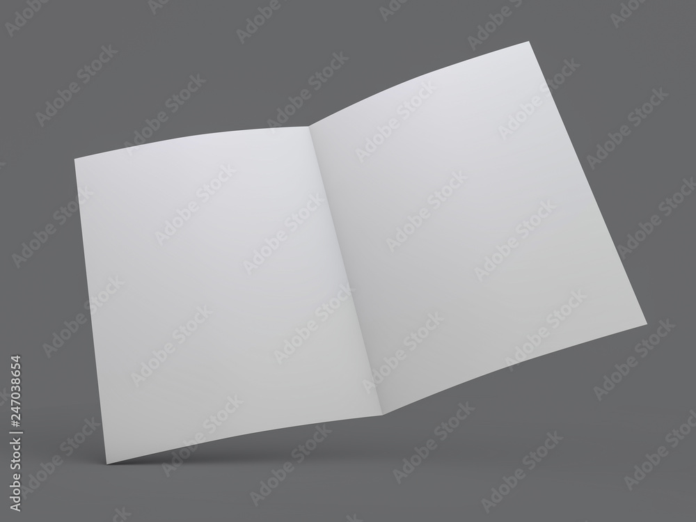 Blank Brochure magazine isolated to replace your design. 3D Blank Brochure magazine isolated to replace your design. 3D