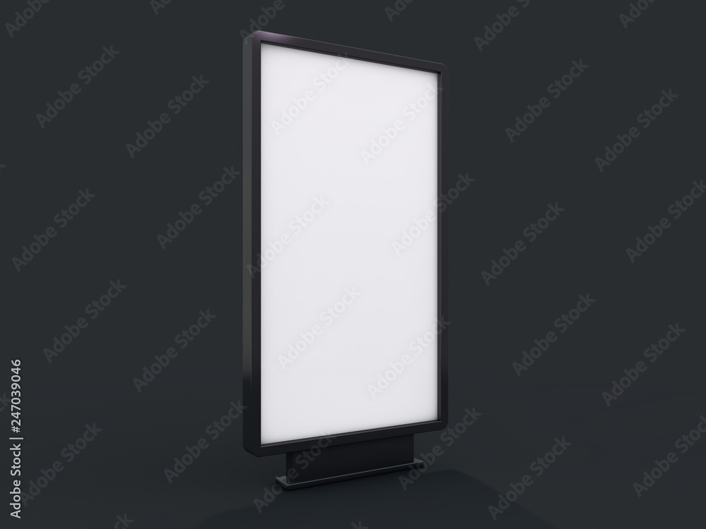 Mock up. Blank billboard outdoor advertising, public information board. 3D Mock up. Blank billboard outdoor advertising, public information board. 3D