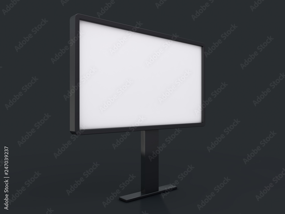 Mock up. Blank billboard outdoor advertising, public information board. 3D Mock up. Blank billboard outdoor advertising, public information board. 3D