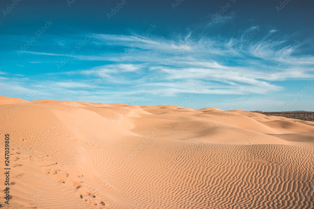 Splendid sky in the Sahara Desert, most beaufitul dunes in Africa