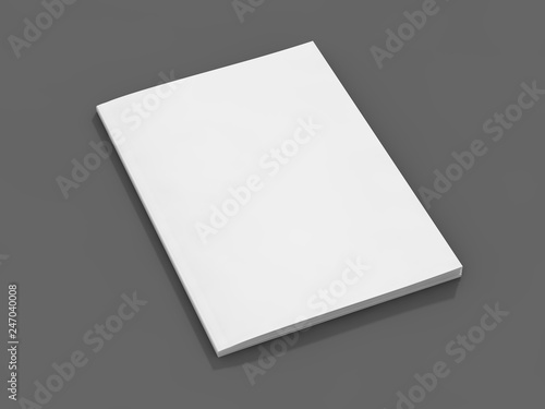 Blank page or notepad for mockup or simulations. 3D