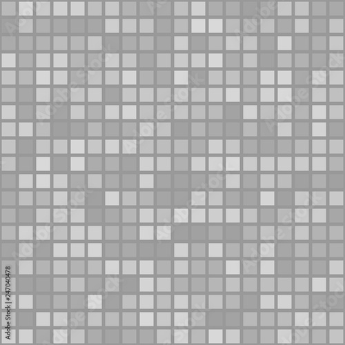 Abstract seamless pattern of small squares or pixels in gray colors