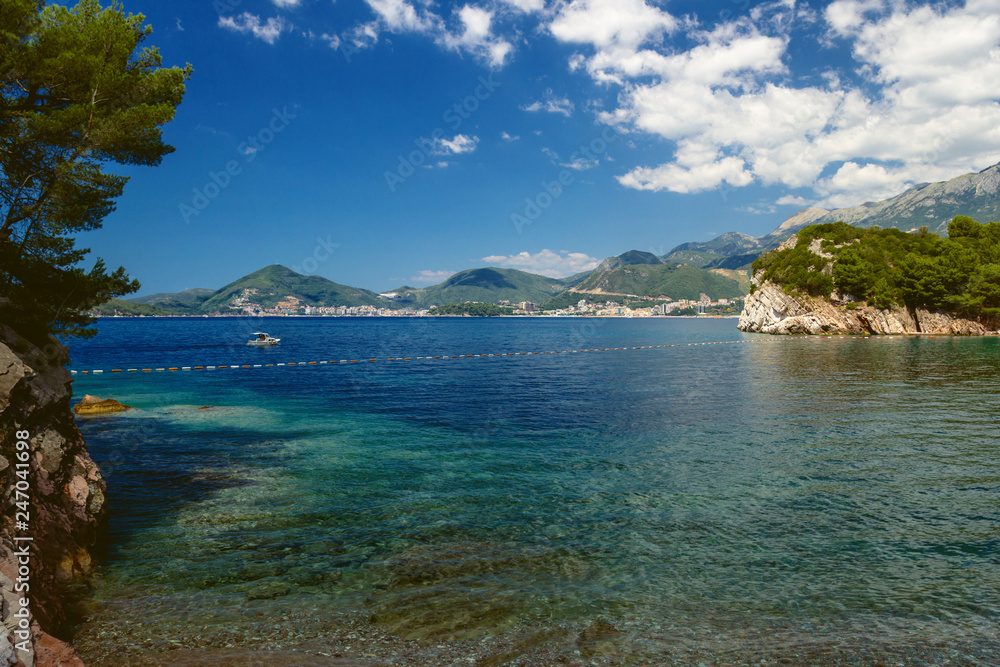  beautiful beach on the Adriatic Sea. Montenegro.
