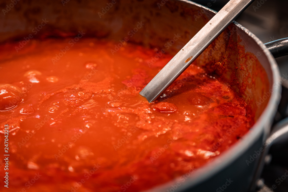 Traditional famous Italian tomato sauce for any kind of pasta, local