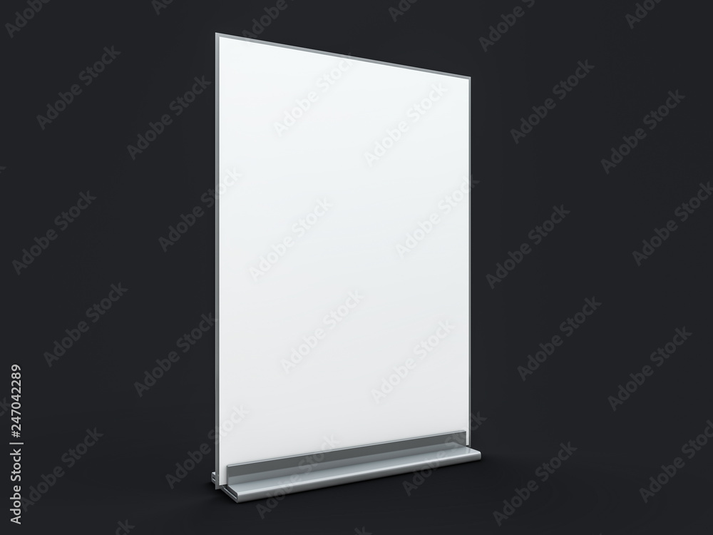 Stand for booklets with white sheets of paper. Mockup. 3D Stand for booklets with white sheets of paper. Mockup. 3D