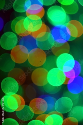 colorful bokeh, garland on a dark background